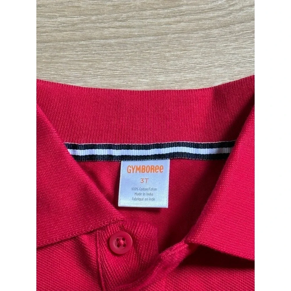 NWT Boys Kids Gymboree playproof uniforms nanotex short sleeve red polo size 3T‎